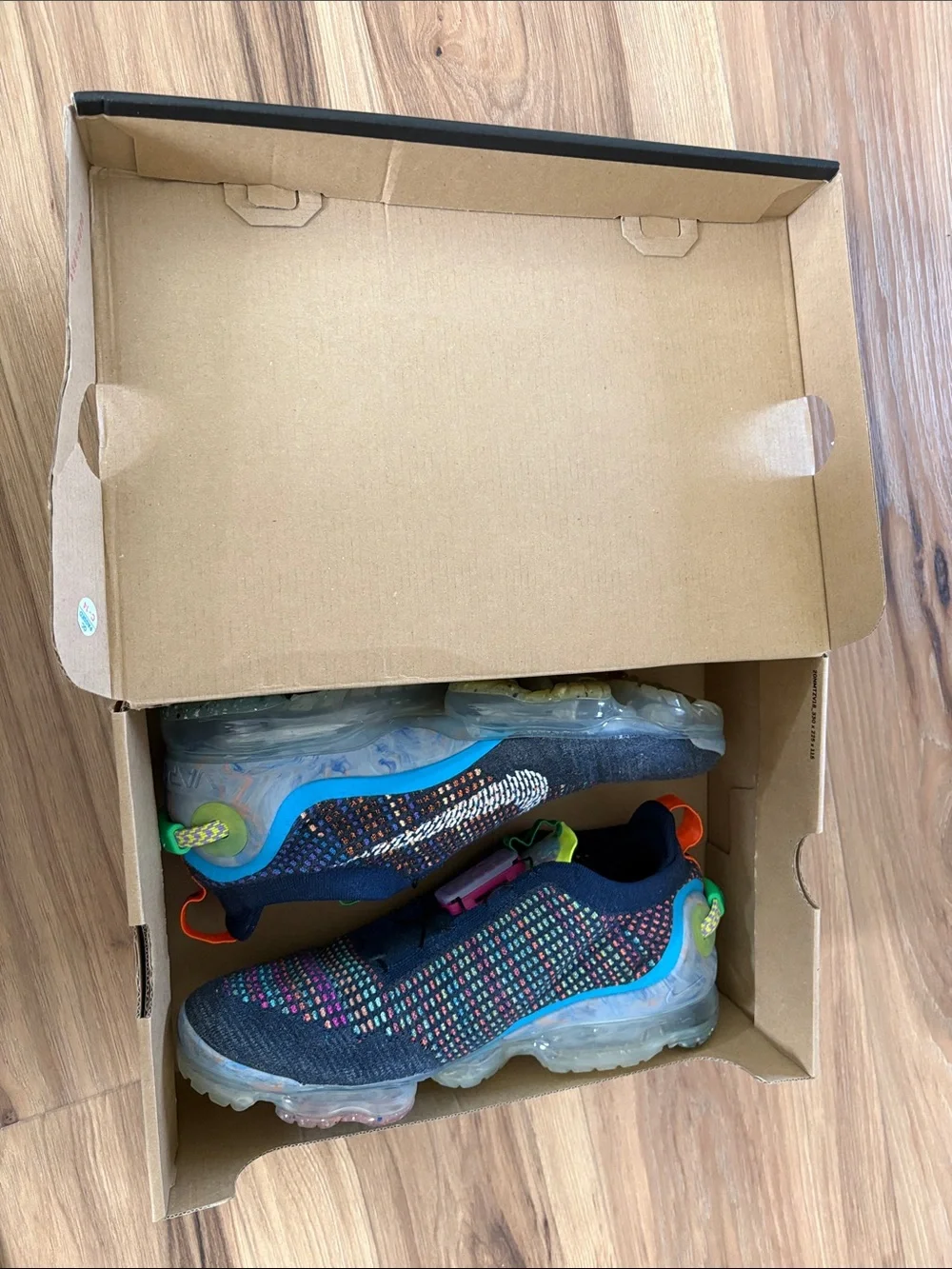 Nike 2020 Air VaporMax Deep Royal Blue with Multicolor Weave and Neon Accents